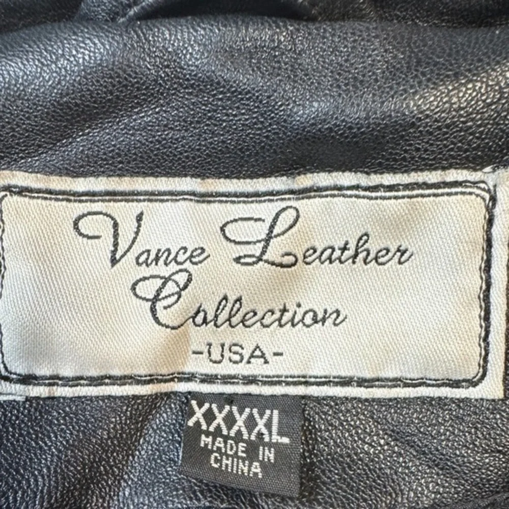Vance Leather collection‎ women XXXXL Black Genuine Motorcycle Jacket 11 Zippers
